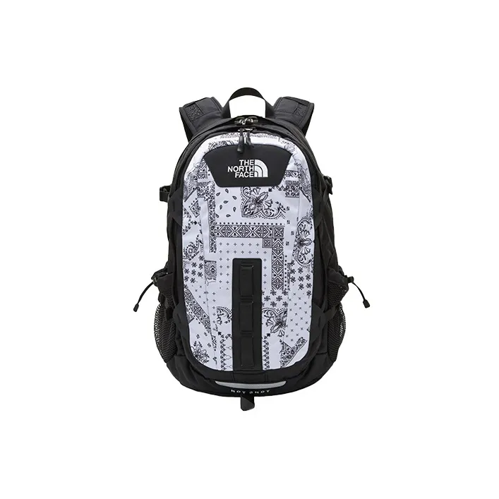 THE NORTH FACE Polyester Backpack Regular Unisex Black White Multicolor-0