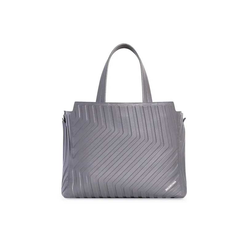 Balenciaga Car Grained Calfskin Tote Bag Shopping Bag Portable Crossbody Bag Shoulder Bag Men's Dark Gray-0
