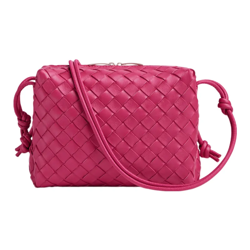 Bottega Veneta Loop Intrecciato Camera Bag Small Cranberry-2