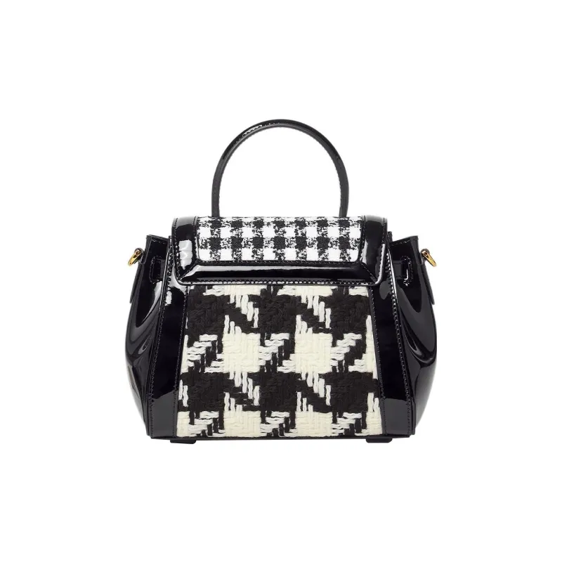 VERSACE La Medusa Floral Tweed Shoulder Bag, Crossbody Bag, Handbag Small Size Women's Black-2