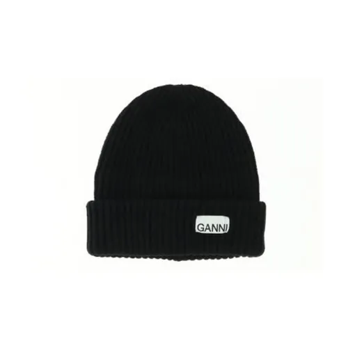 GANNI Beanies Unisex Black