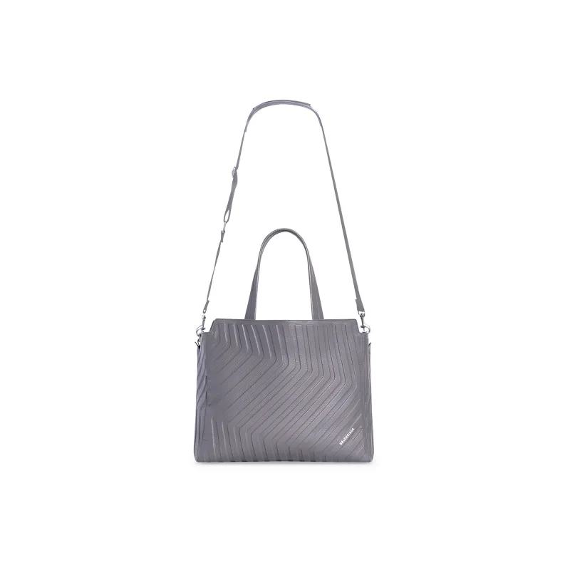 Balenciaga Car Grained Calfskin Tote Bag Shopping Bag Portable Crossbody Bag Shoulder Bag Men's Dark Gray-5