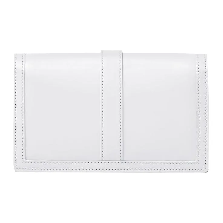 FANSIZHE Greca Goddess Cow Leather With Lambskin Trim One Shoulder Crossbody Clutch Mini Women's White-2