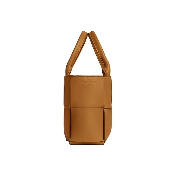 Bottega Veneta Arco Tote Bag Mini Intreccio Camel-1