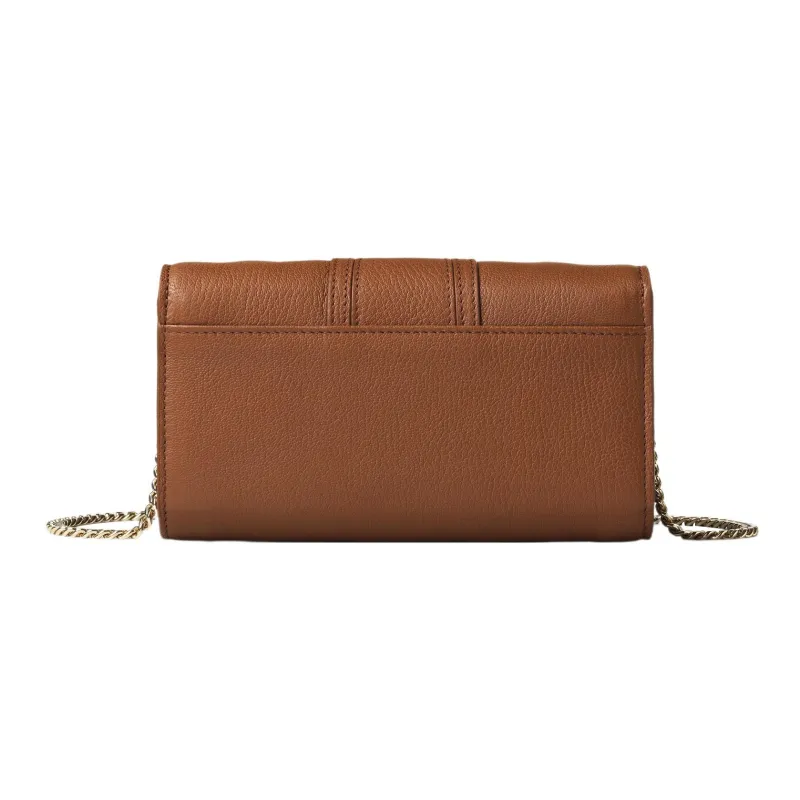 See By Chloe Hana Grain Goatskin One Shoulder Crossbody Chain Wallet Women's Caramel-1