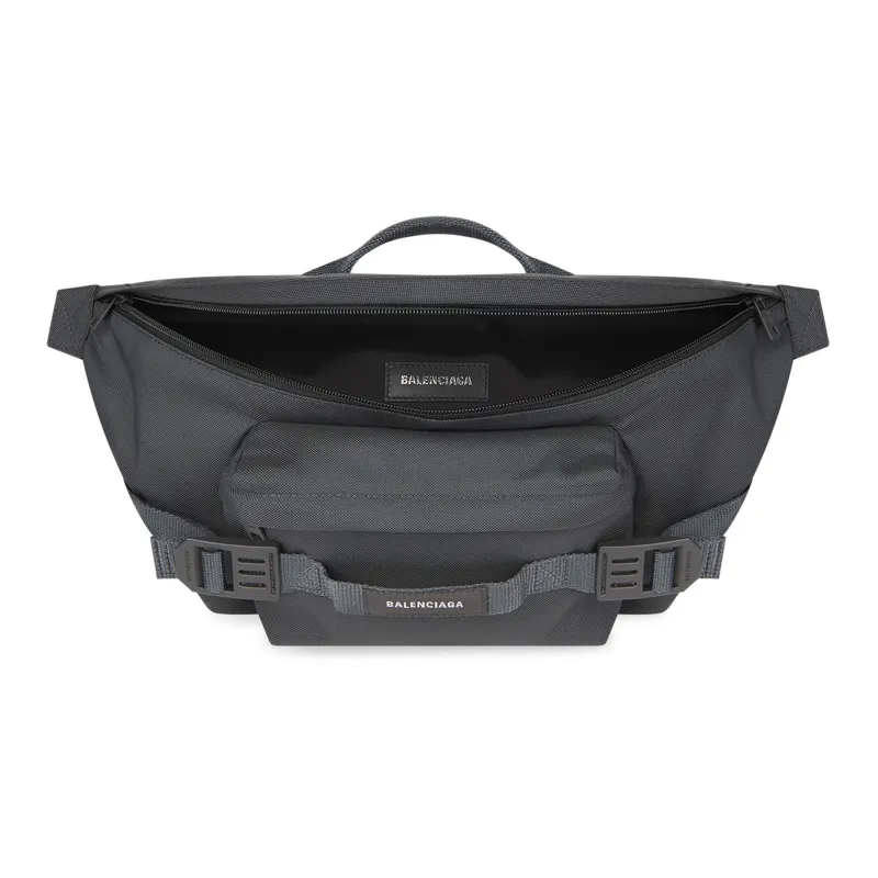 Balenciaga Army Recycled Nylon Handbag Fanny Pack Large Size Men's Gray-3