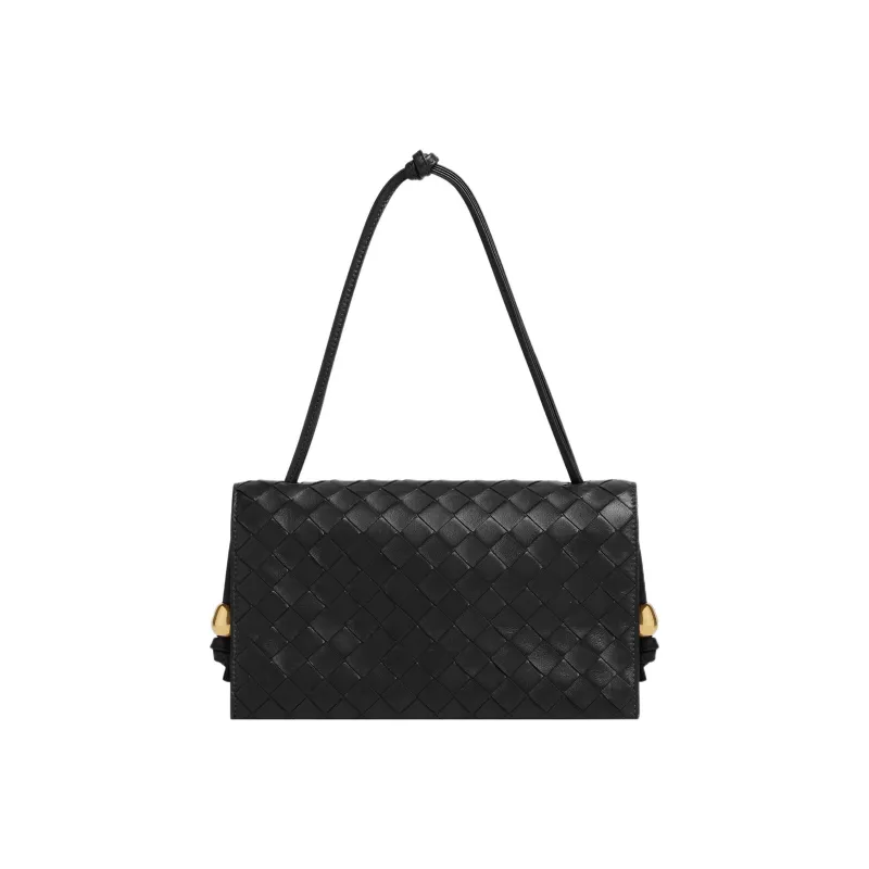 Bottega Veneta Trio Intreccio Pouch On Strap Mini Black-0
