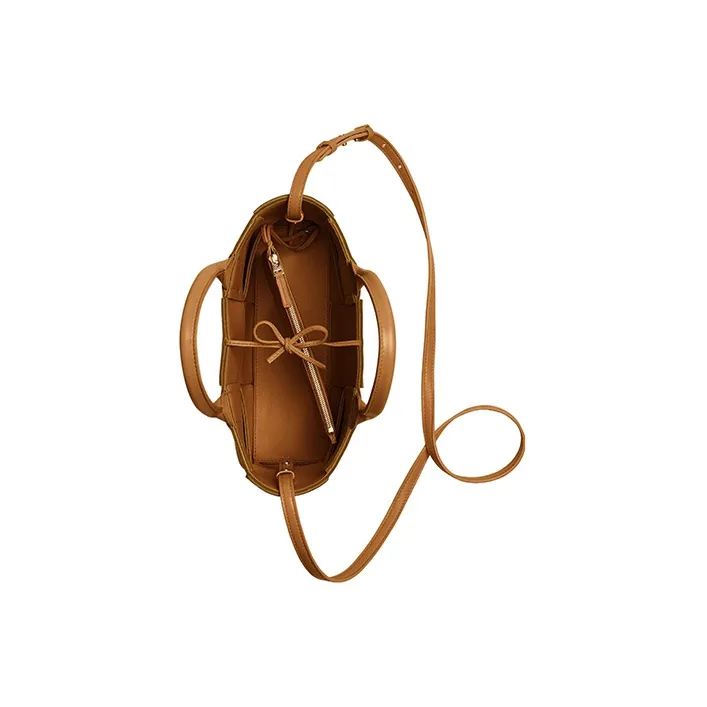Bottega Veneta Arco Tote Bag Mini Intreccio Camel-2