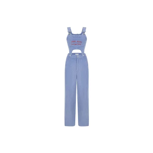 Girly Fancy Club Overalls Women's Blue