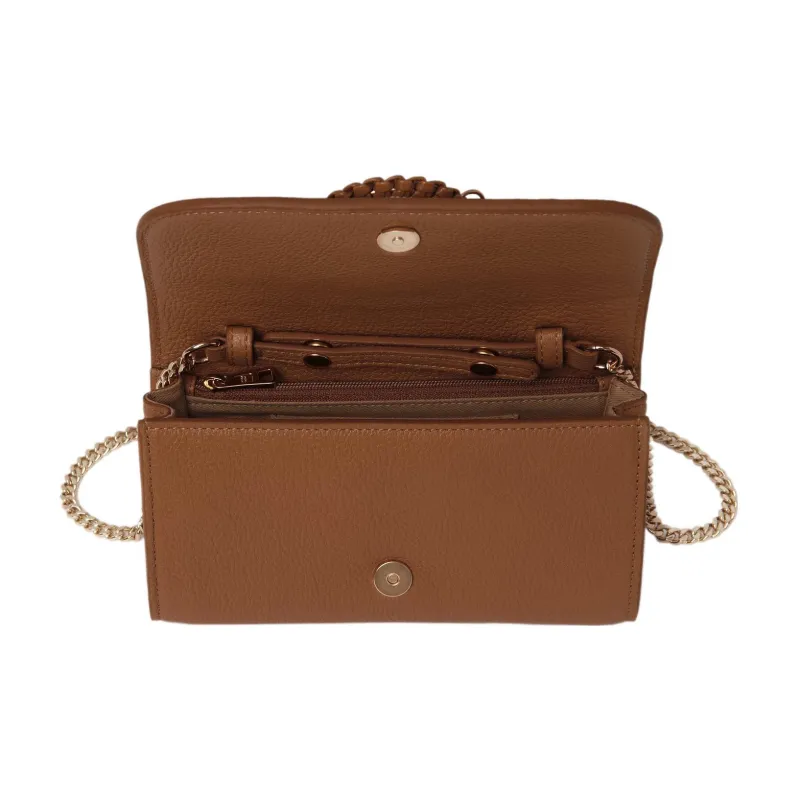 See By Chloe Hana Grain Goatskin One Shoulder Crossbody Chain Wallet Women's Caramel-2