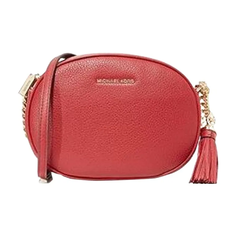 MICHAEL KORS Ginny Leather Small Round Bag Shoulder Bag Crossbody Bag Medium Size Women's Berry Red-0