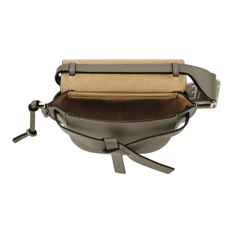 LOEWE Mini Gate Dual Bag In Soft Calfskin And Jacquard Autumn Green-5