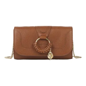 See By Chloe Hana Grained Goatskin One Shoulder Crossbody Chain Wallet Women's Caramel