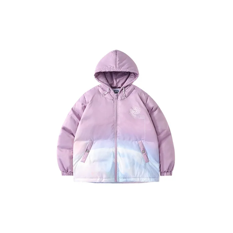 LAMLICKA Cartoon Hooded Loose Fit Thickened Puffer Jacket Unisex Purple-1