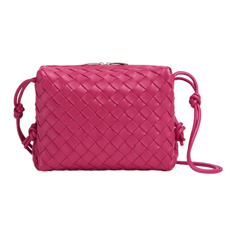 Bottega Veneta Loop Intrecciato Camera Bag Small Cranberry-0