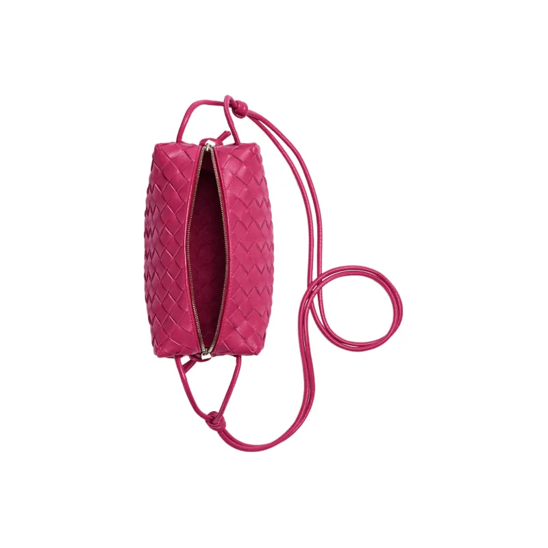 Bottega Veneta Loop Intrecciato Camera Bag Small Cranberry-3