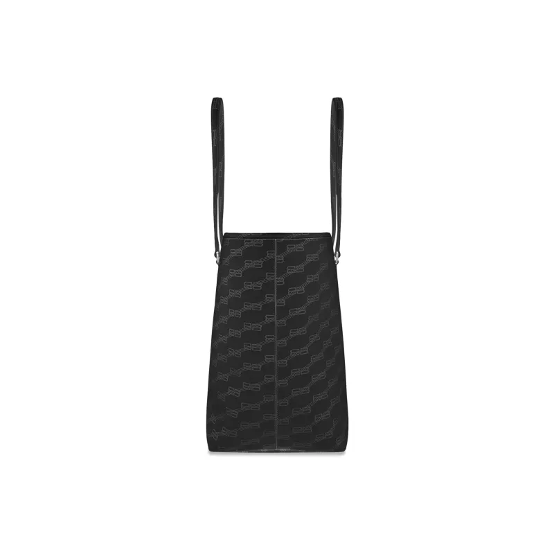 Balenciaga Coated Canvas Tote Bag Shopping Bag Shoulder Bag Handbag Large Size Men's Black-2