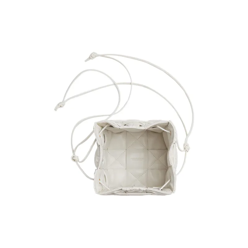 Bottega Veneta CASSETTE Sheepskin Bucket Bag, Crossbody Bag, Shoulder Bag Trumpets Women's White-2