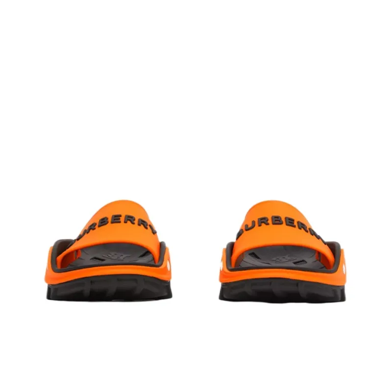 Burberry Slide Slippers Men's Black Orange-3
