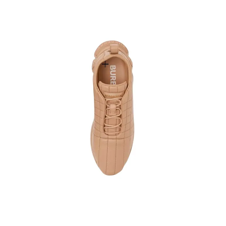 Burberry Quilted Leather Classic Trainer Dark Biscuit-2