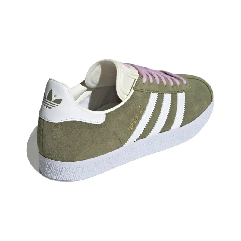Adidas Gazelle Shoes 'Focus Olive White' Women's-3