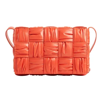 Bottega Veneta Plisse Intreccio Cassette Crossbody Bag Sunburst