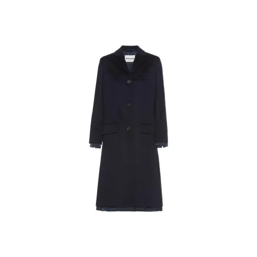 MIU MIU Velvet Jackets Women's Navy Blue