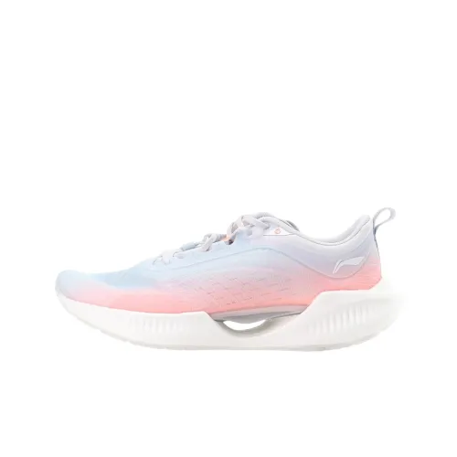 LINING Super Light 19 Running Shoes Women's Low-Top Light Frost Blue/Fluorescent Soft Orange