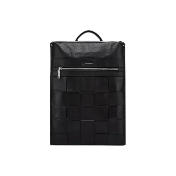 Hush Puppies Vegetable Tanned Top Grain Cow Leather Backpack Large Size Men's Black