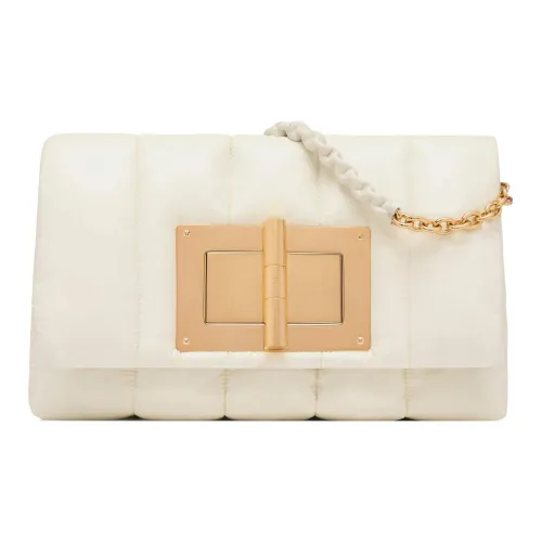 TF Nylon Handbag Shoulder Bag Women's White