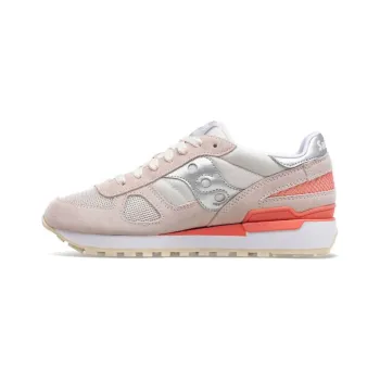 Saucony Shadow Original Slip Resistant Breathable Low Top Running Shoes Women's White Pink
