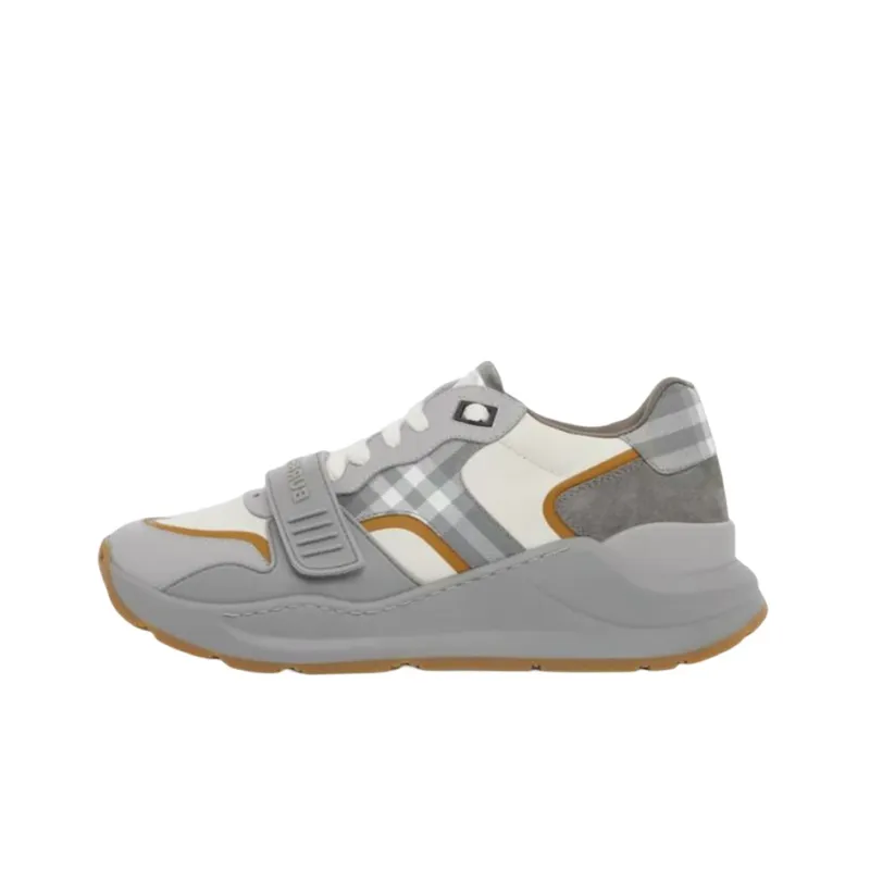 Burberry Ramsey Vintage Check Suede Leather Sneaker Grey Women's-0