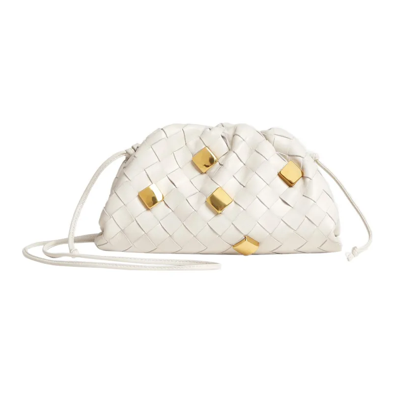 Bottega Veneta Pouch Mini Metallic Embellishment Chalk-0
