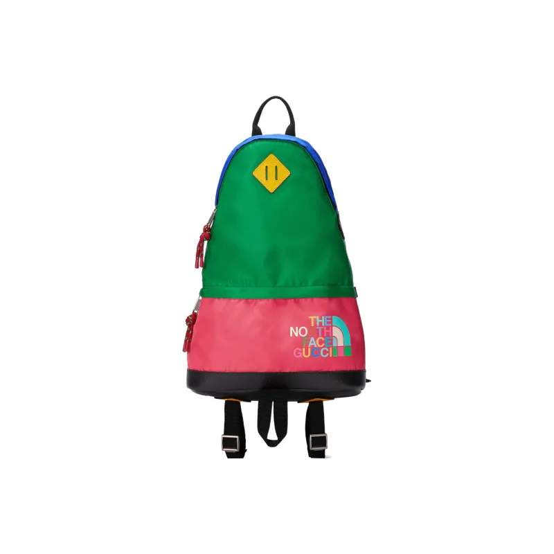 GUCCI The North Face Collaboration Leather Detail Backpack Men's Blue/Green-0
