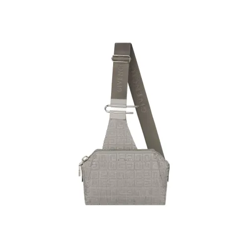 Givenchy Antigona Jacquard Fabric Sling Bags Crossbody Bags Small Size Men's Gray