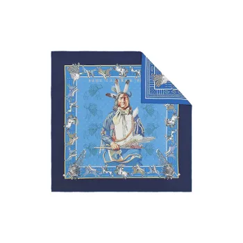 HERMES Silk Scarves Women's Blue