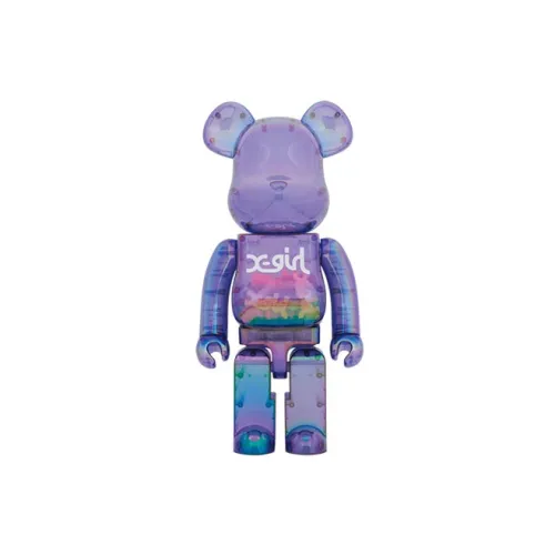 Bearbrick X-girl Trendy doll Unisex 1000% Clear Purple