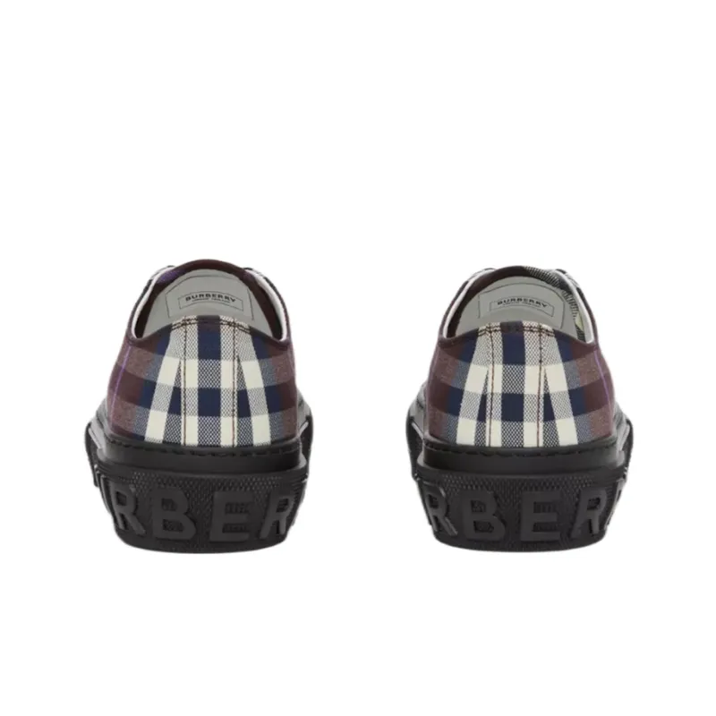 Burberry Vintage Check Cotton Sneakers Deep Maroon Women's-3