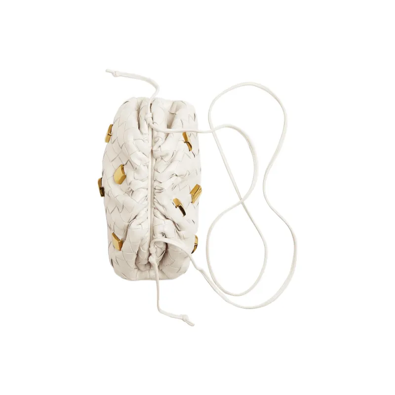 Bottega Veneta Pouch Mini Metallic Embellishment Chalk-2