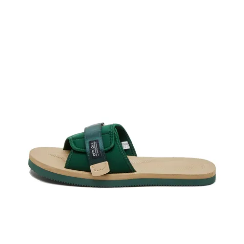 Suicoke Slide Slippers Men Beige/Green