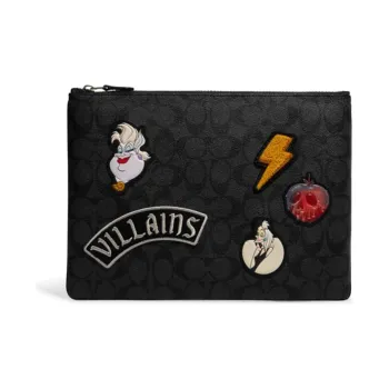 COACH Disney Collaboration Artificial Leather Wallet Regular Men's Black Gray Color