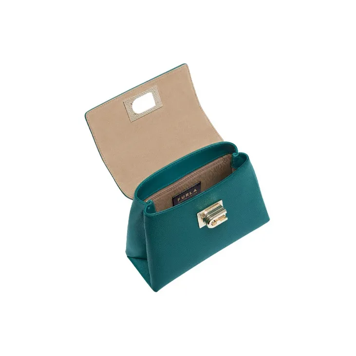 Furla 1927 Collection Leather Shoulder Bag Crossbody Bag Handbag Mini Women's Green-4