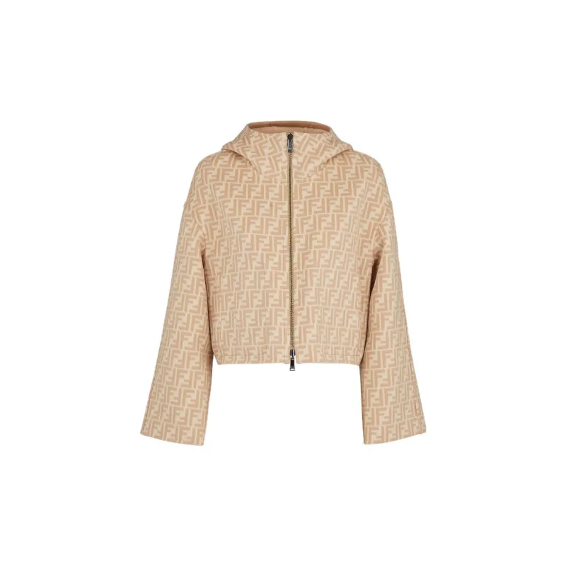 FENDI Jackets Women's Beige Brown-2