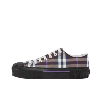 Burberry Vintage Check Cotton Sneakers Deep Maroon Women's