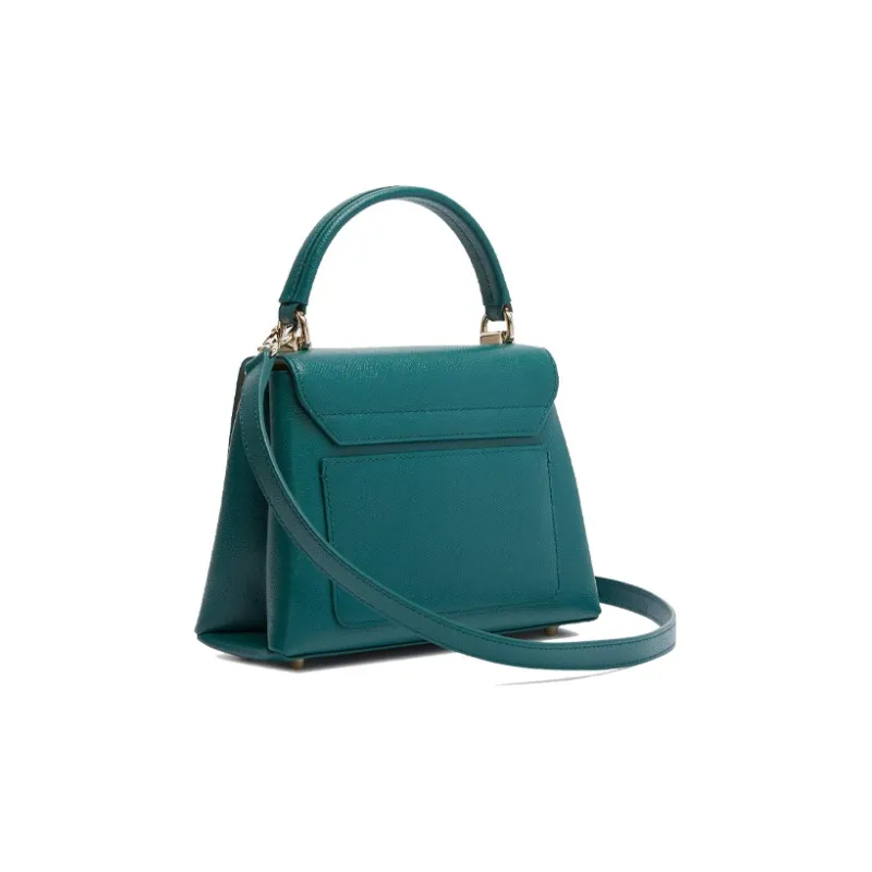 Furla 1927 Collection Leather Shoulder Bag Crossbody Bag Handbag Mini Women's Green-3