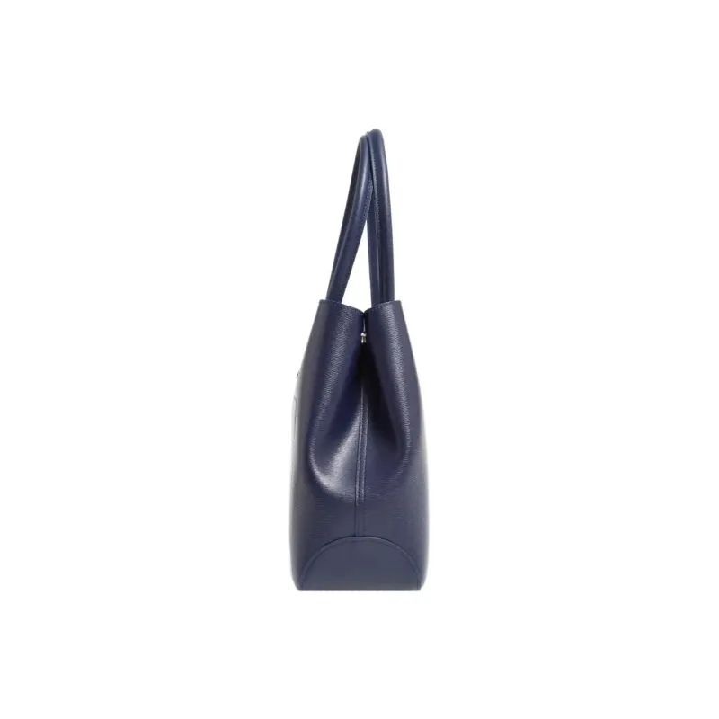 LONGCHAMP Roseau Leather Tote Bag, Shopping Bag, Handbag, Shoulder Bag Women's Marine Blue-2