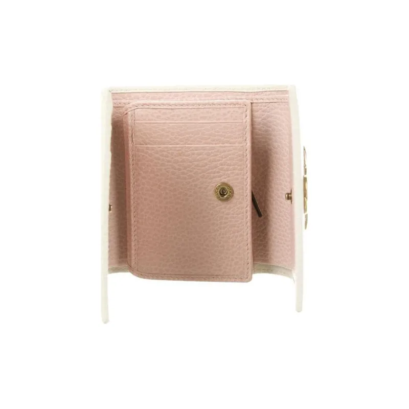 GUCCI Leather Coin Purses Wallets Women's White-5