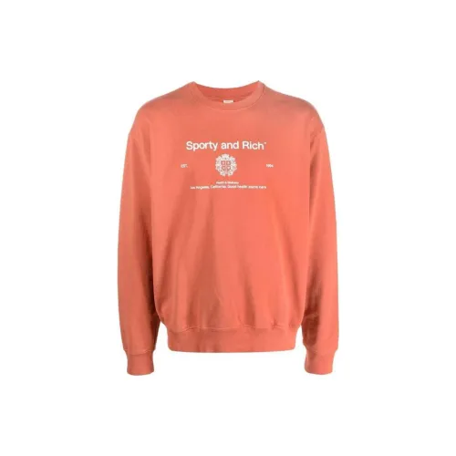 SPORTY & RICH Crest-print Crew-neck Sweatshirt