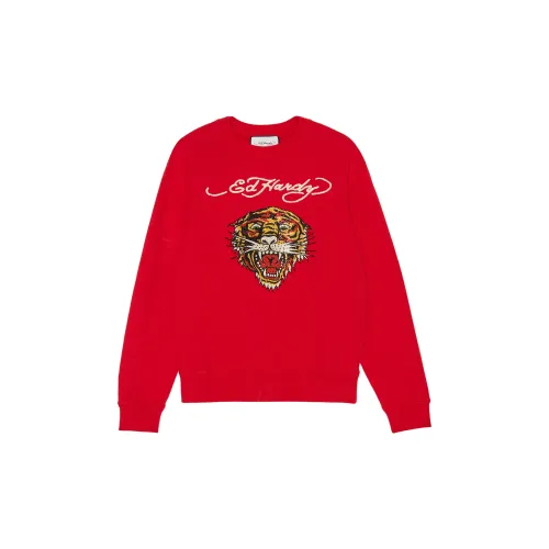 Ed Hardy Sweatshirts Women's Warm Glow Rose Red