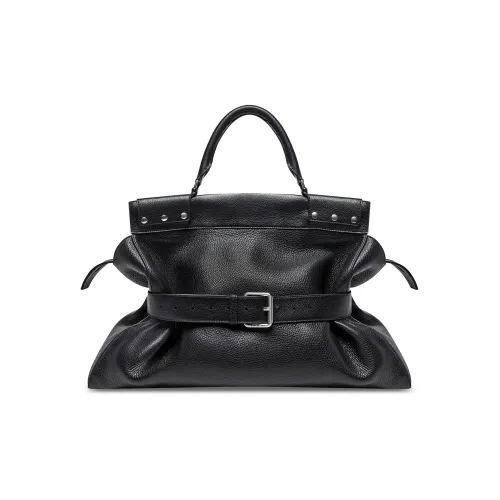 Balenciaga Grained Calfskin Handbag Large Size Men's Black